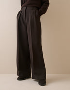Brown High Waisted Rue Wide Leg Trousers