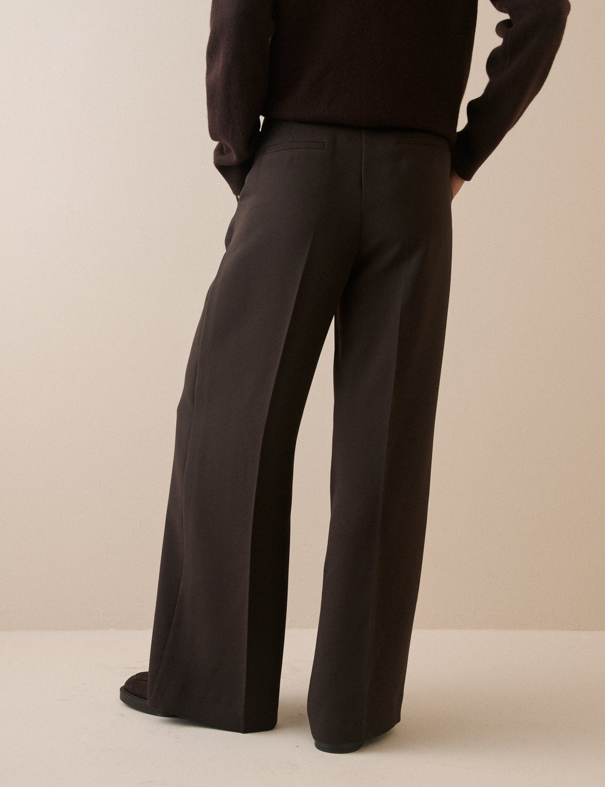 Brown High Waisted Rue Wide Leg Trousers