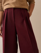 Burgundy High Waisted Rue Wide Leg Trousers