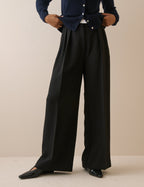 Black High Waisted Rue Wide Leg Trousers