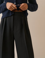Black High Waisted Rue Wide Leg Trousers