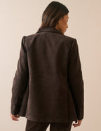 Brown Cord Double Breasted Alicia Blazer