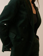 Dark Green Cord Double Breasted Alicia Blazer