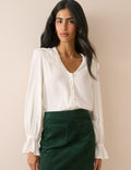 Ivory Oversized Collared Blouse