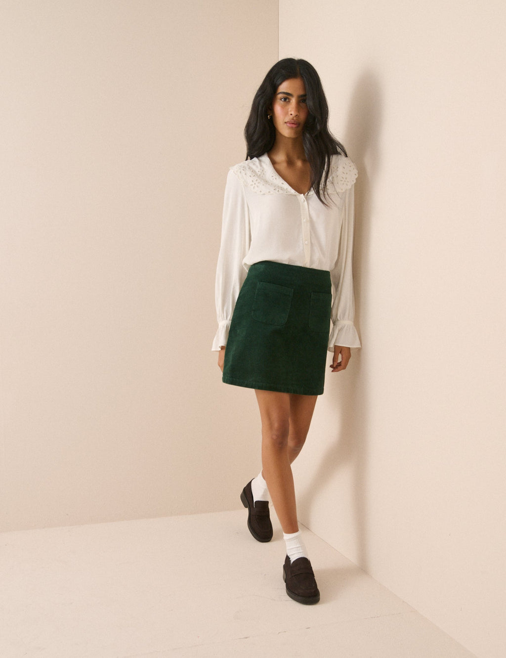 Ivory Oversized Collared Blouse