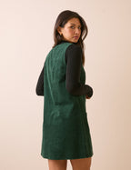 Green Cord Lacey Mini Dress
