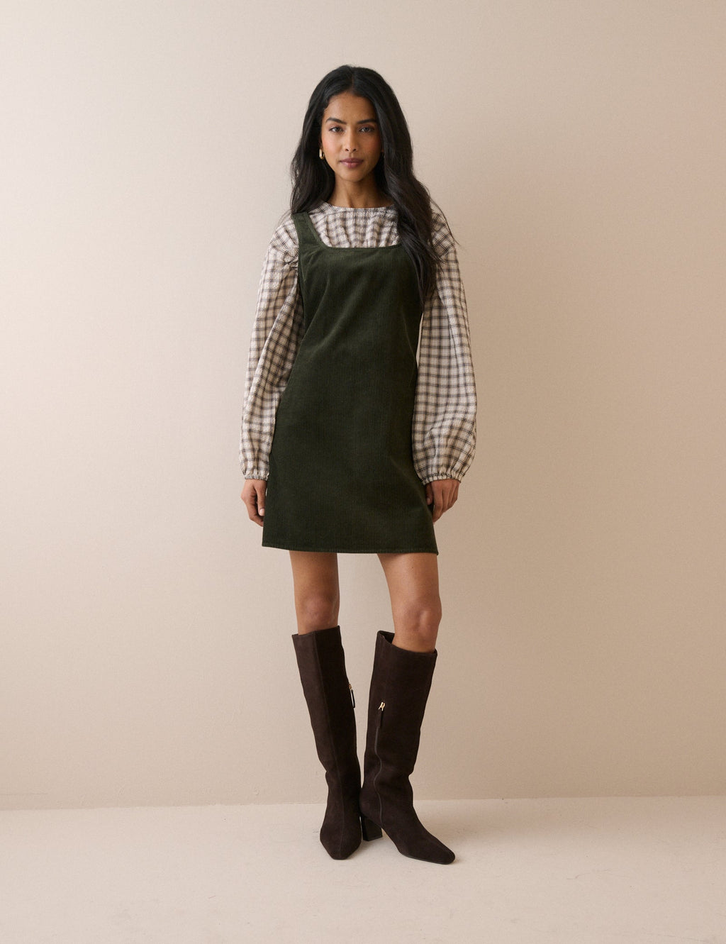 Khaki Cord Connie Shift Dress