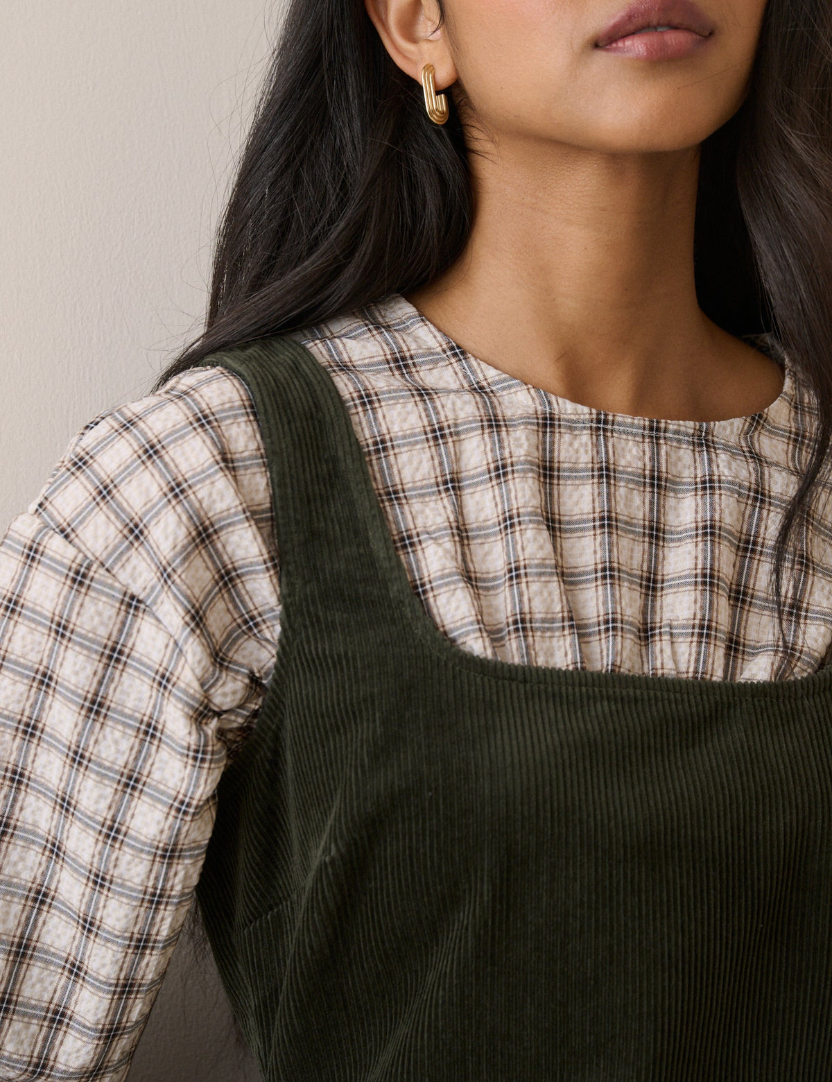 Khaki Cord Connie Shift Dress