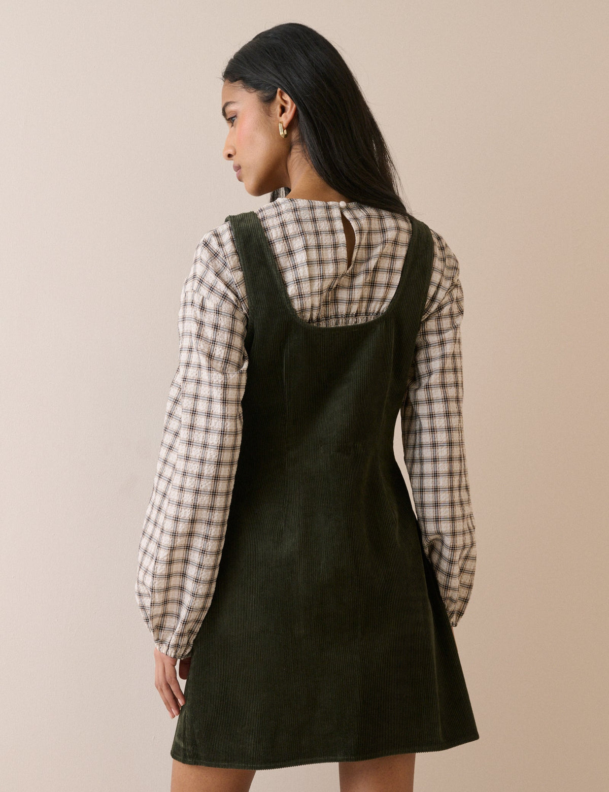 Khaki Cord Connie Shift Dress