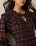 Black and Red Tartan Hannah Mini Dress