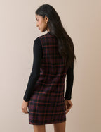 Black Tartan Nila Shift Mini Dress