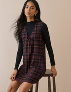 Black Tartan Nila Shift Mini Dress