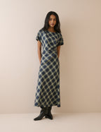 Blue Check Blaine Maxi Dress