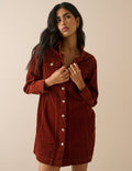 Rust Orange Cord Sheena Shirt Dress