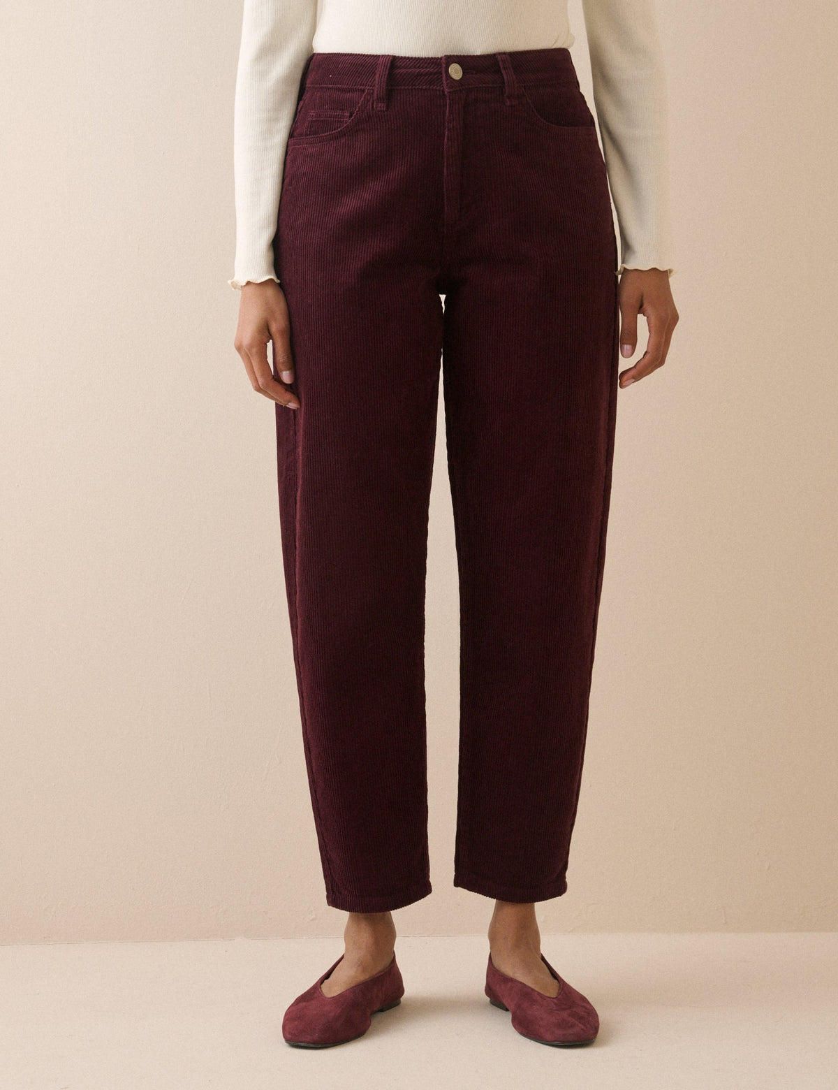 Burgundy Cord Barrel Putney Jean