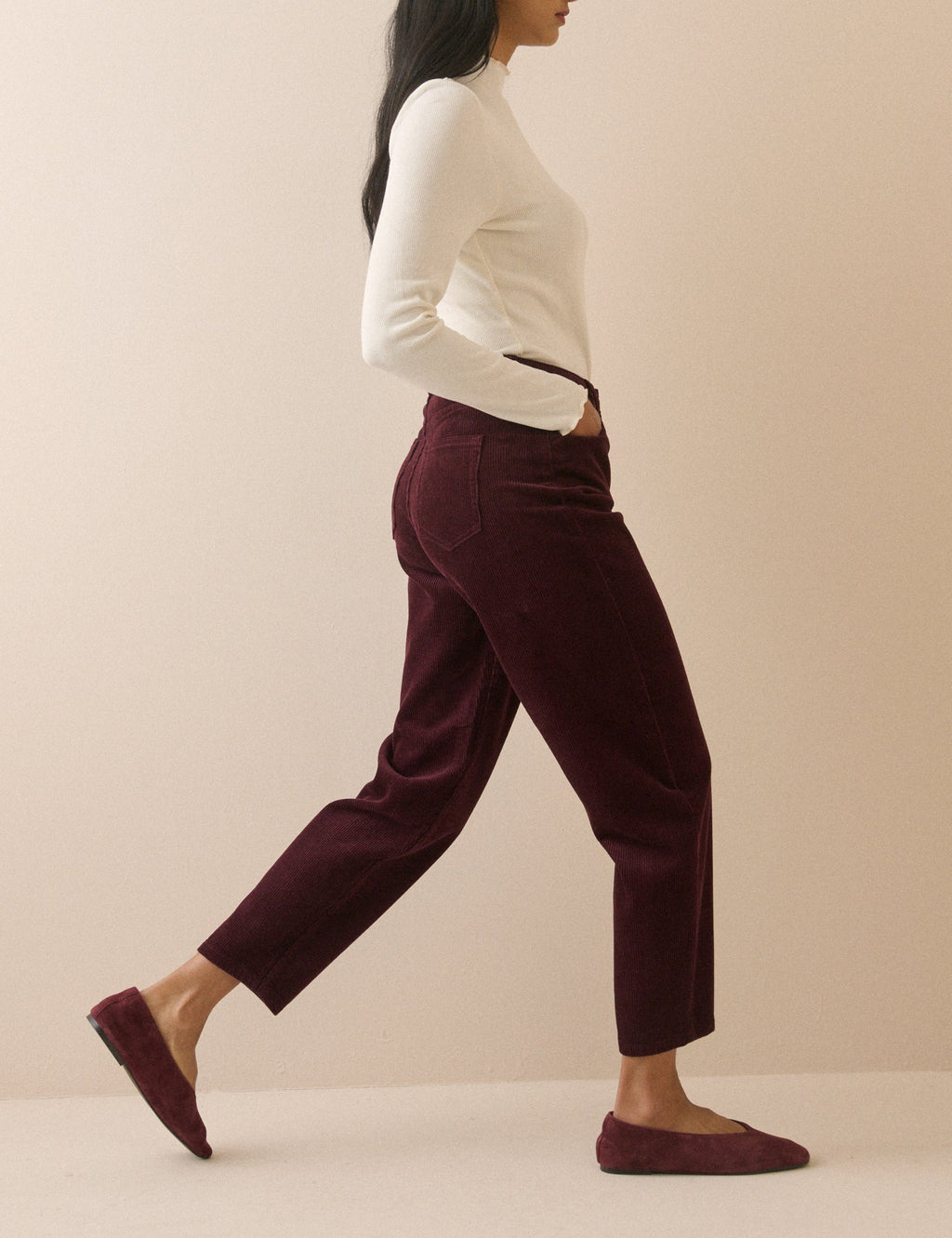 Burgundy Cord Barrel Putney Jean