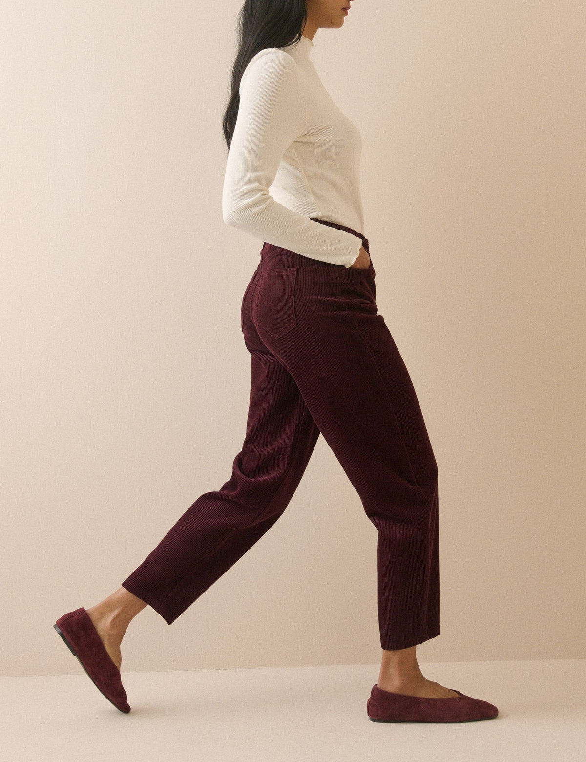 Burgundy Cord Barrel Putney Jean