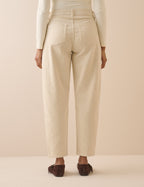 Cream Cord Putney Barrel Leg Jeans
