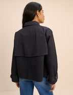 Navy Tie Trench Jacket