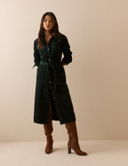 Green Cord Finchley Shirt Dress