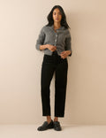 Black Cord High Rise Camden Tapered Jeans