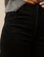 Black Cord High Rise Camden Tapered Jeans