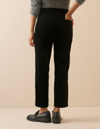 Black Cord High Rise Camden Tapered Jeans