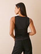 Black Cowl Neck Jersey Top