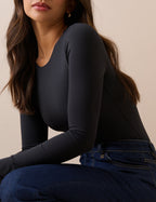 Black Long Sleeve Jersey Bodysuit