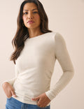 Ivory Ruched Modal-Rich Top