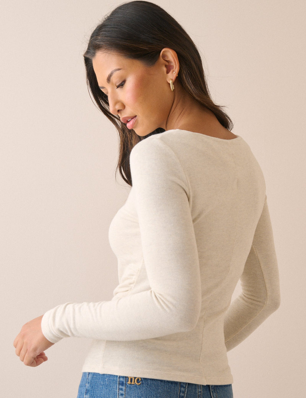 Ivory Ruched Modal-Rich Top