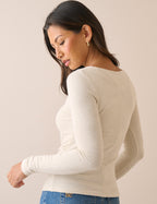 Ivory Ruched Modal-Rich Top