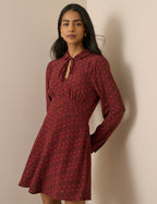 Burgundy Floral Moxie Mini Dress