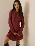 Burgundy Floral Moxie Mini Dress