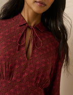 Burgundy Floral Moxie Mini Dress