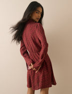 Burgundy Floral Moxie Mini Dress