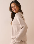 Cream Knitted Polo Top