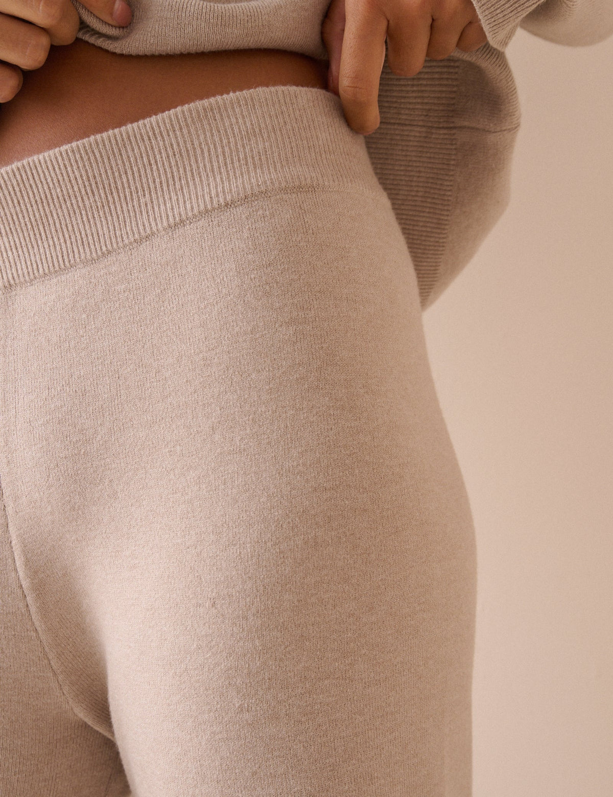 Cream Knitted Lounge Trousers