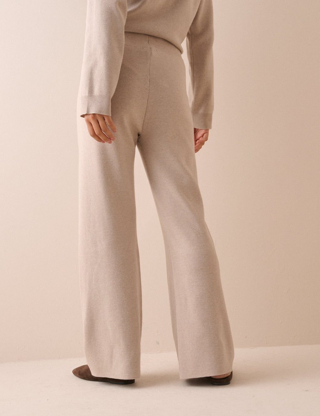 Cream Knitted Lounge Trousers