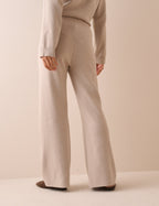 Cream Knitted Lounge Trousers