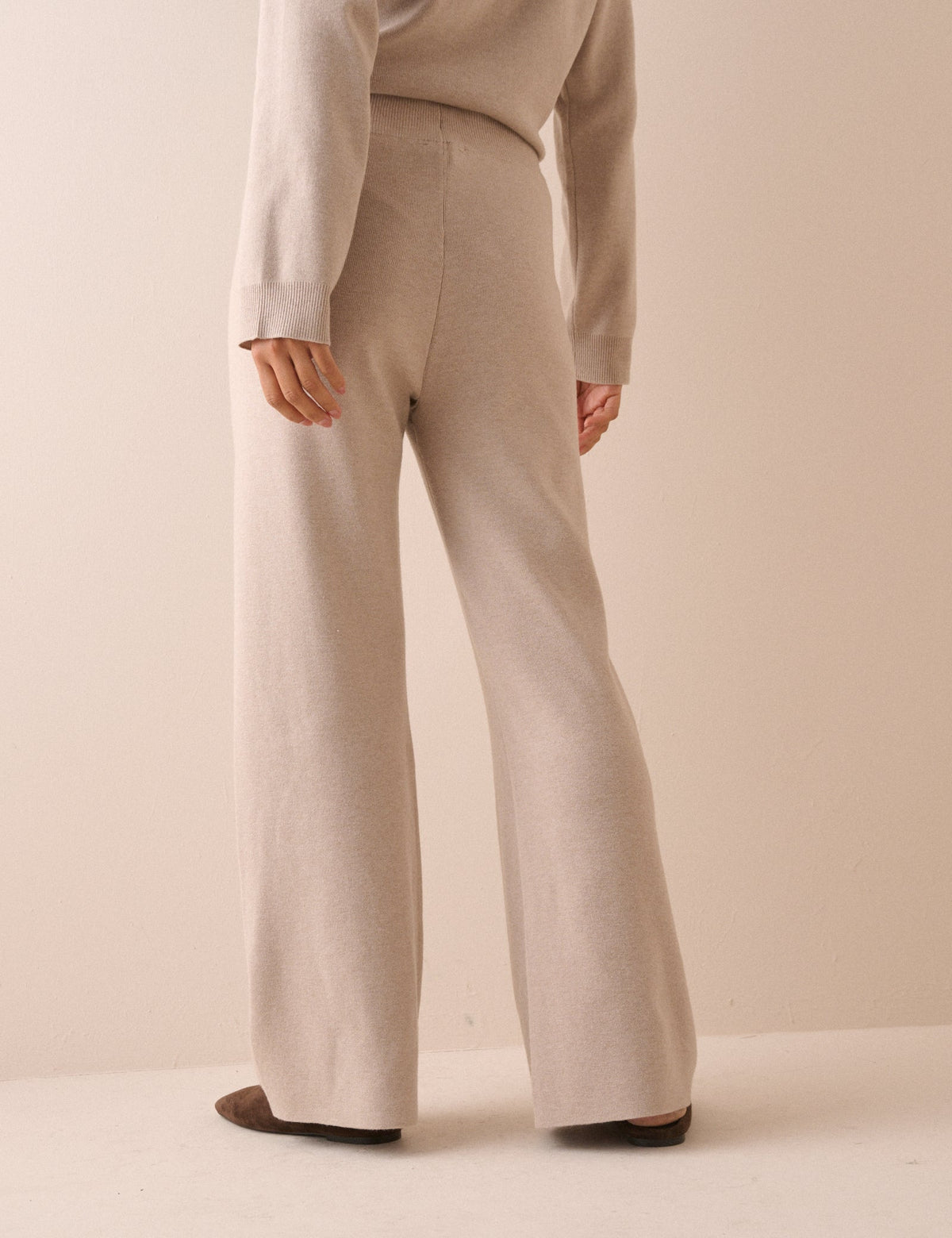 Cream Knitted Lounge Trousers