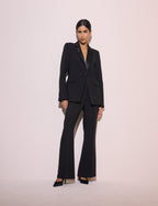 Black Satin Lapel Tuxedo Blazer