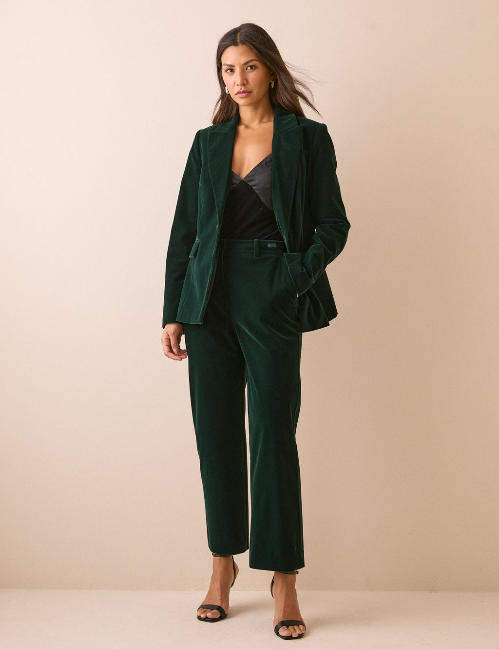 Green Velvet Cigarette Trousers