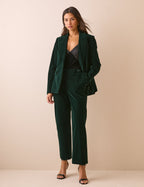 Green Velvet Cigarette Trousers