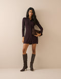 Plum Jersey Collared Annabel Mini Dress