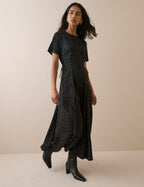 Black and White Polka Dot Gaia Maxi Dress