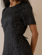 Black and White Polka Dot Gaia Maxi Dress