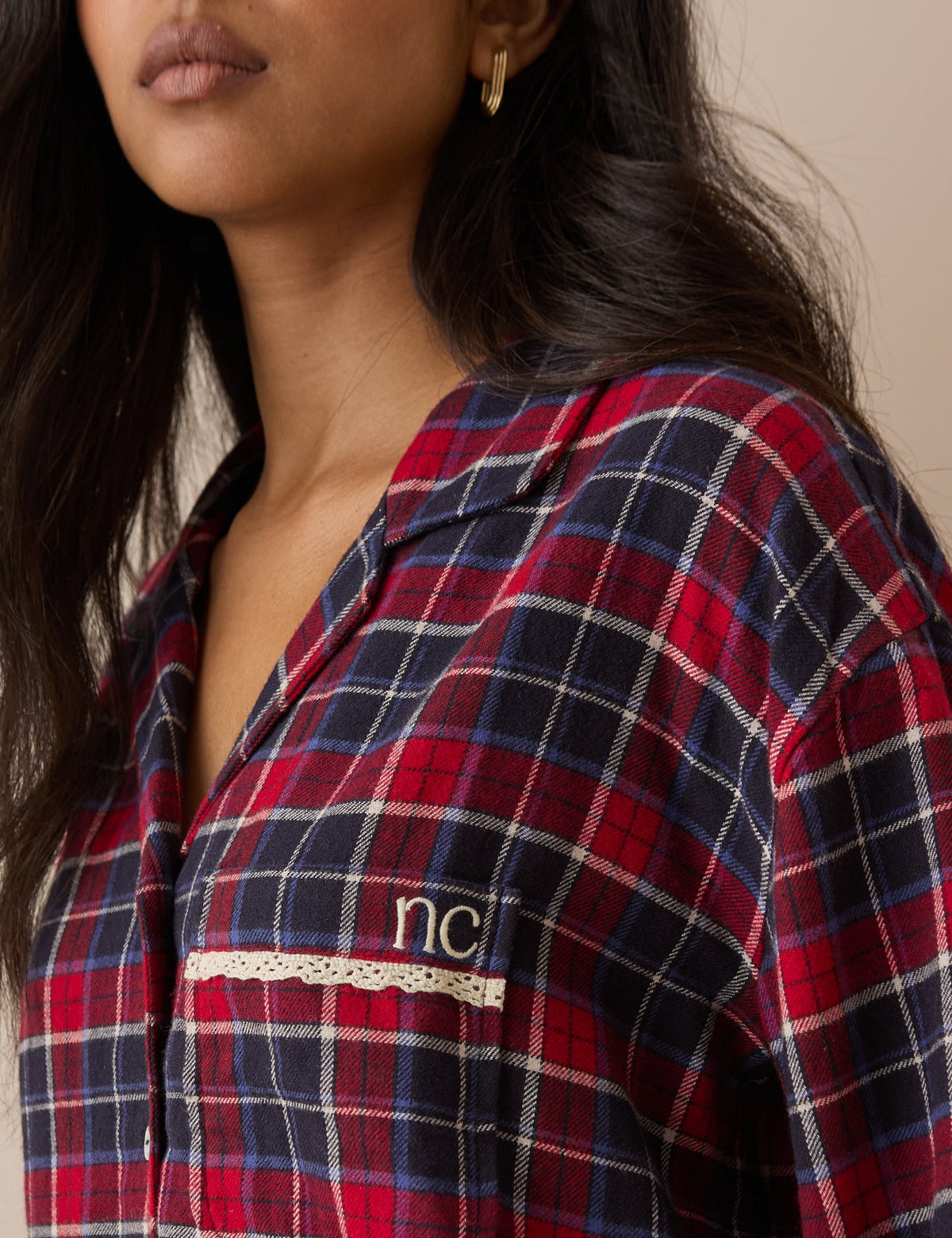 Red Tartan Brushed Pyjama Shirt