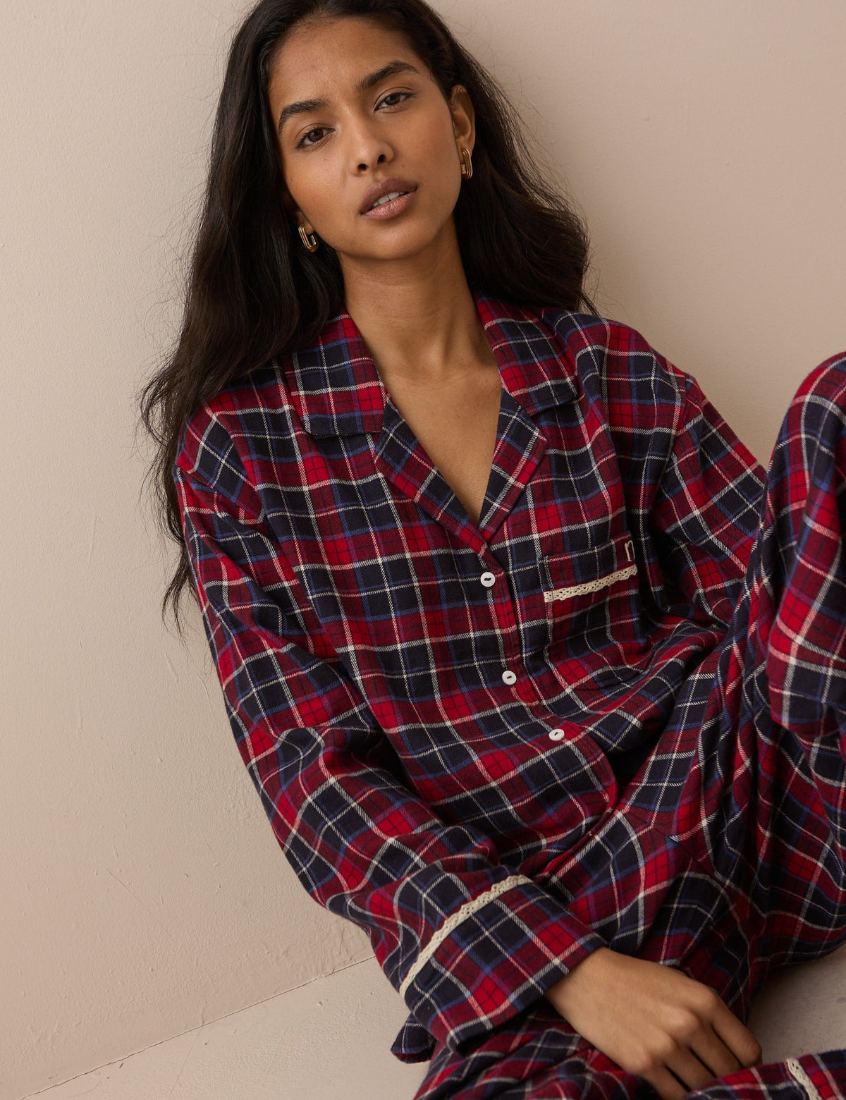 Red Tartan Brushed Pyjama Shirt