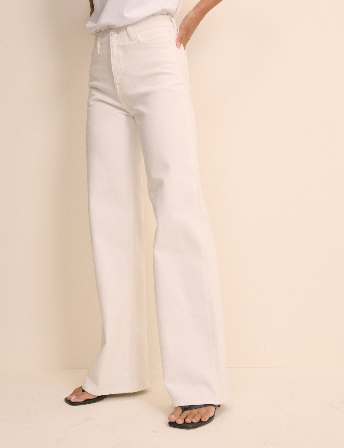 White High Rise Soho Wide Jeans